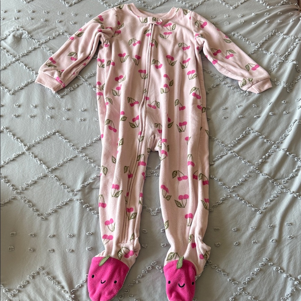 Carter's Pink Cherry Footed Pajamas